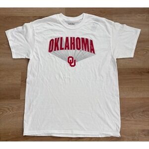 NWOT Unisex Captivating Oklahoma Sooners Graphic Tee - Large - White